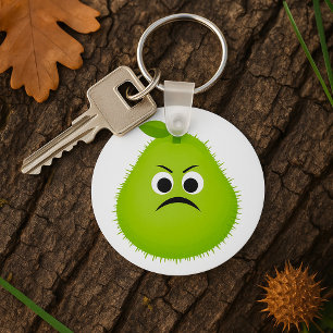 Llavero Cara de pera difusa gruñona Personaje de fruta div