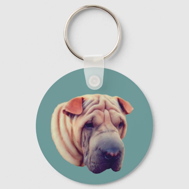 Llavero Cara de perro Shar Pei Animal  (Anverso)