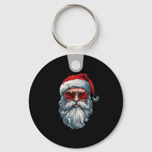 Llavero Cara de Santa Gafas Retro Navidad Xmas Hombres Muj