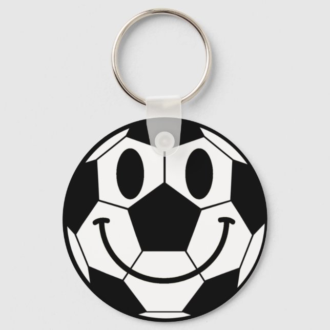 Llavero Cara de sonrisa de bola de fútbol (Anverso)