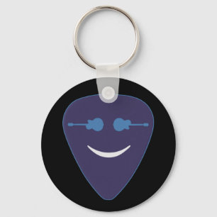 Llavero cara de sonrisa de púa de guitarra