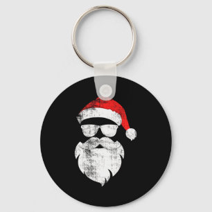 Llavero Cara Divertida de Santa Hipster con Sombrero Barba