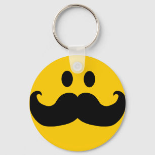 Llavero Cara Feliz Amarilla Bigote