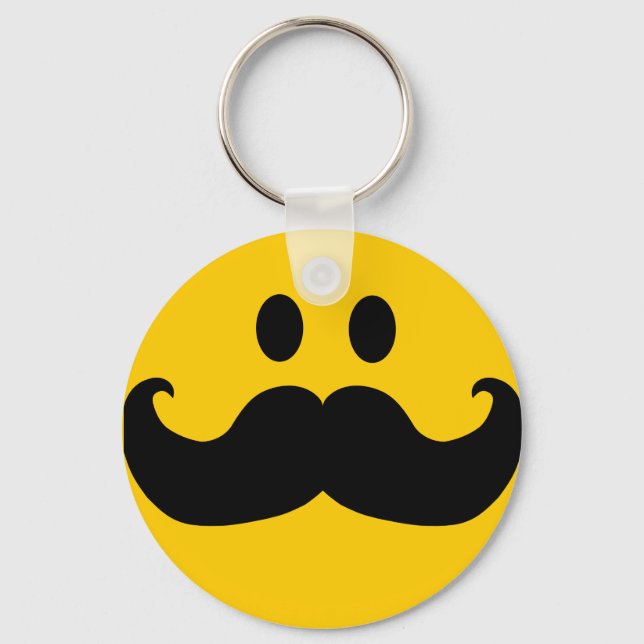 Llavero Cara Feliz Amarilla Bigote (Anverso)