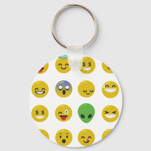 Llavero cara feliz de la emoji (Anverso)