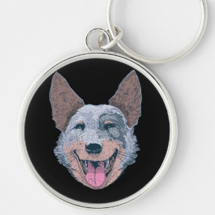 Llavero Cara Feliz de Perro Collie