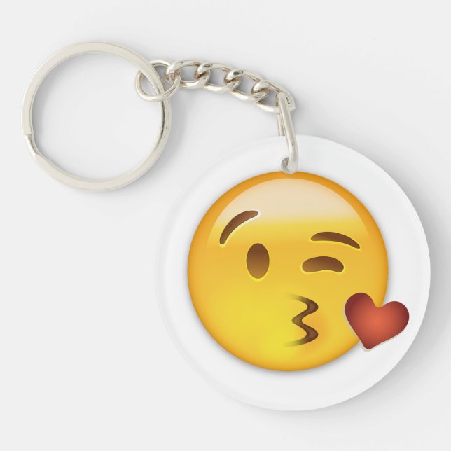 Llavero Cara que lanza una emoji del beso (Frente)