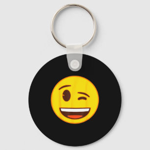 Llavero Cara sonriente amarilla guiñando oficial Emoji