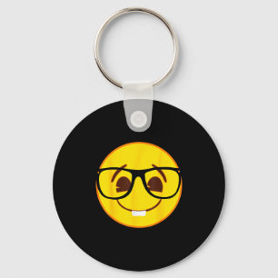 Llavero Cara sonriente amarilla oficial de nerd de Emoji 