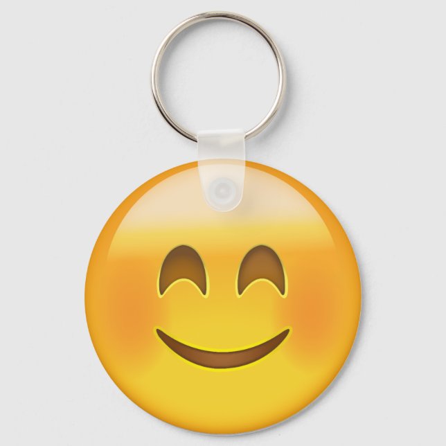 Llavero Cara Sonriente Con Emoji De Ojos Sonrientes (Anverso)