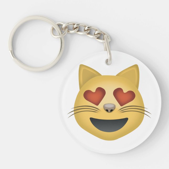 Llavero Cara sonriente del gato con emoji en forma de (Frente)