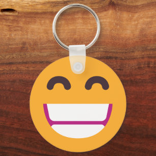 Llavero Cara sonriente Ojos mullidos Emoji de colores Pers