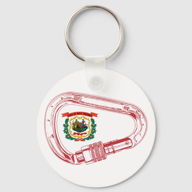 Llavero Carabiner de escalada de bandera de Virginia Occid (Anverso)