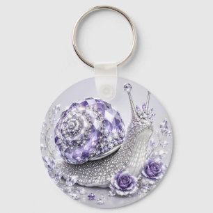 Llavero Caracol de cristal morado plateado