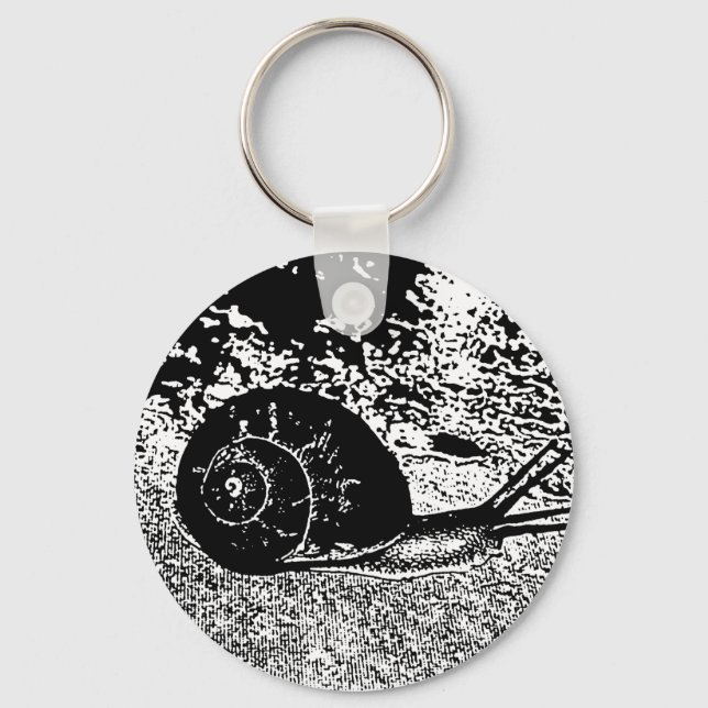 Llavero Caracol en blanco y negro (Anverso)