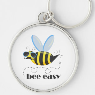 Llavero Carácter de abeja con gafas de sol bigote Bee Fáci