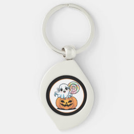 Llavero Caramelo de Halloween Fantasma en Calabaza