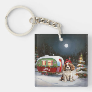 Llavero Caravana de Navidad de Spaniel Cavalier King Charl