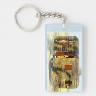 Llavero Caravana gitana de caravana de madera maciza