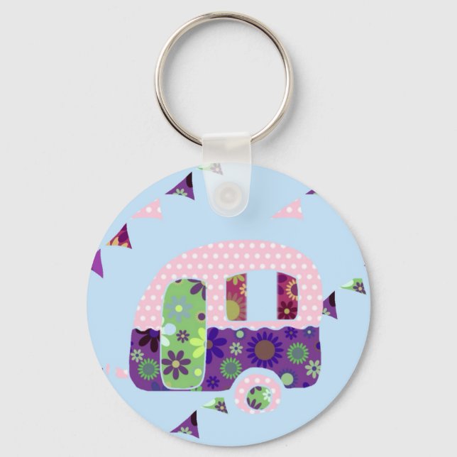 Llavero Caravana vintage retro camper shabbychic (Anverso)