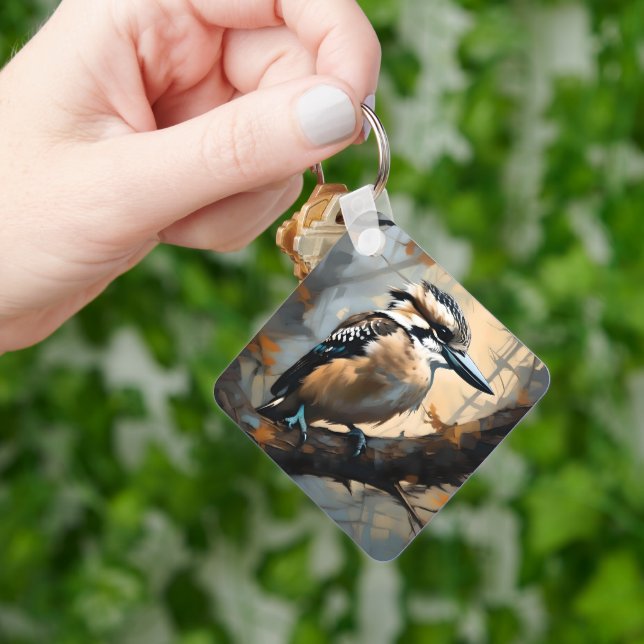 Llavero Carcajada encantadora: Kookaburra en pintura al ac (Mano)