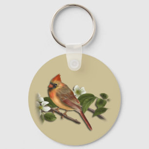 Llavero Cardenal femenino en Dogwood Keychain