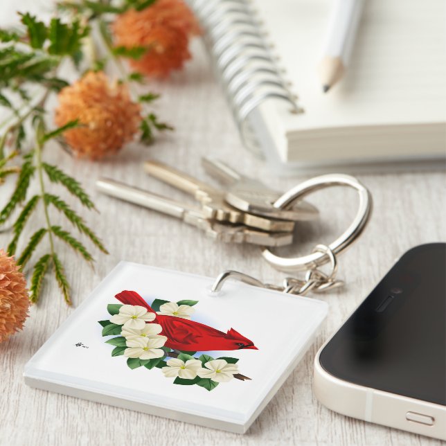 Llavero Cardenal rojo del norte (Frente Derecha)