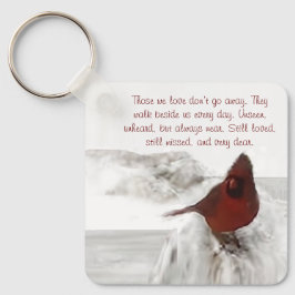 Llavero Cardenal rojo "Los que amamos no se van" Keychain
