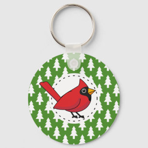Llavero Cardenal rojo personalizado sobre el patrón de los