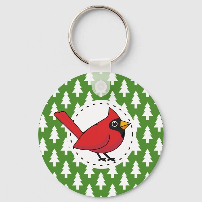 Llavero Cardenal rojo personalizado sobre el patrón de los (Anverso)