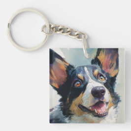 Llavero Cardigan corgi acuarela
