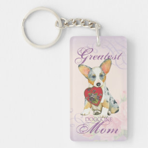 Llavero Cardigan Welsh Corgi Heart Mom