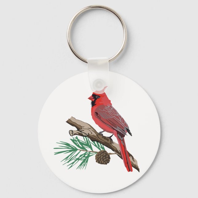 Llavero Cardinal On Pine (Anverso)