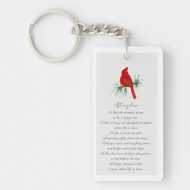 Llavero Cardinal Photo Funeral Favorial Tarjeta Memorial (Frente)