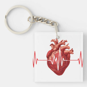 Llavero cardiólogo médico del corazón Te Escucho Con Compa