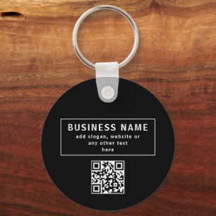 Llavero Carga código QR o logotipo   Moderno Negro
