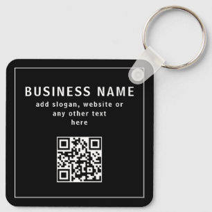 Llavero Carga código QR o logotipo   Moderno Negro