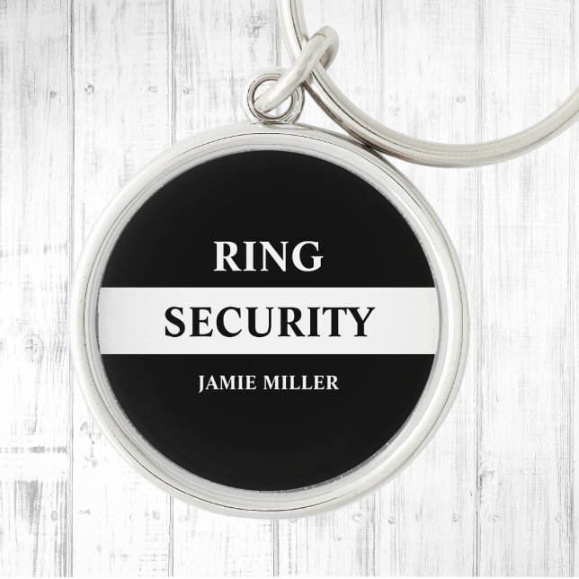 Llavero Cargador de anillo de seguridad de anillo (wedding ring security ring bearer favors ring security keychain)