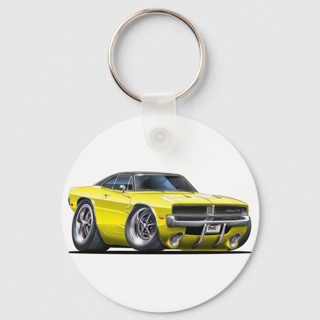 Llavero Cargador Dodge Coche Amarillo (Anverso)