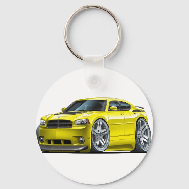 Llavero Cargador Dodge Daytona Coche Amarillo (Anverso)