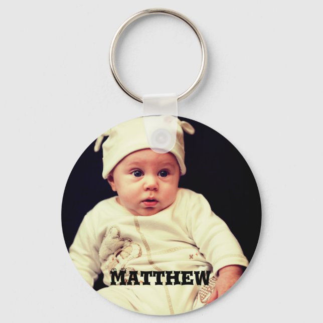 Llavero Cargar la foto y el nombre de su bebé (Anverso)