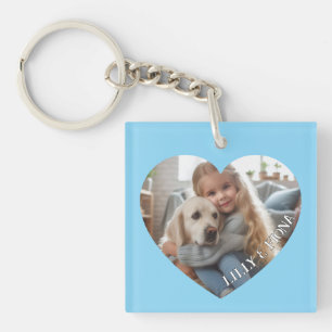 Llavero Cargar Personalizado Foto Corazón Añadir Nombre Fa