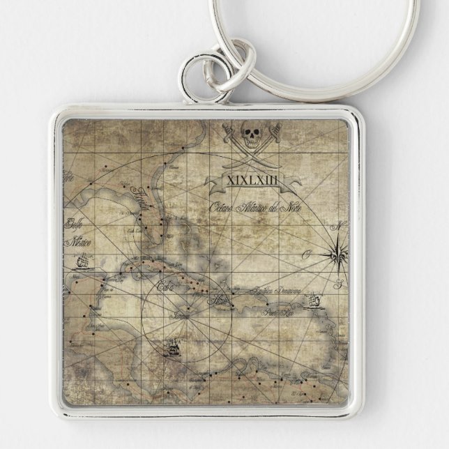 Llavero Caribe - mapa antiguo (Frente)