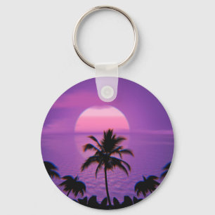 Llavero Caribe Sunset Vaporwave Estética Retro 80s 90s