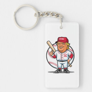Llavero Caricatura de béisbol de Trump