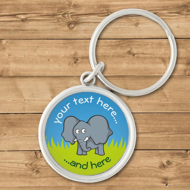 Llavero Caricatura de elefante gris (Subido por el creador)