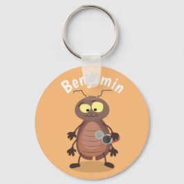 Llavero Caricatura divertida de una cucaracha linda