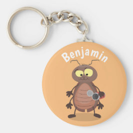 Llavero Caricatura divertida de una cucaracha linda