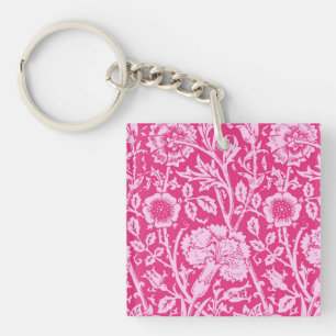 Llavero Carnación modernista Damasco, rosa de Fuchsia