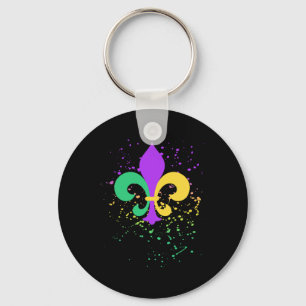 Llavero Carnaval Fleur De Lis Mancha De Pintura Nola
